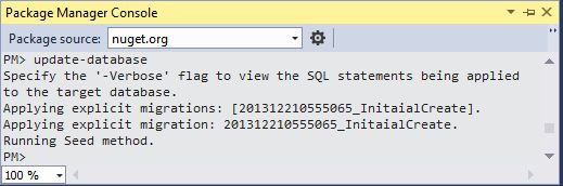 Update Database in Packge Manager